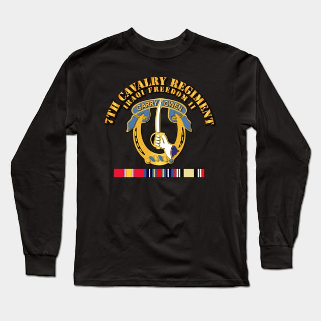 7th Cavalry Regt  - IF - II w Svc Ribbons Long Sleeve T-Shirt by twix123844